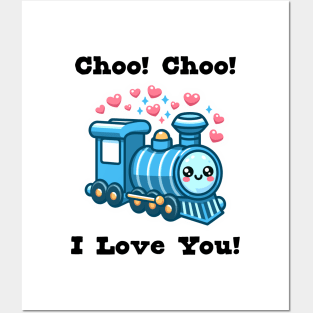 Cute Train Valentine Posters and Art